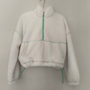 Parade Green and White Fluffy Top Size M